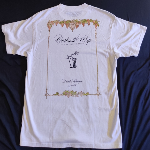 Carhartt WIP Vino White Tee with - Picture 1 of 5